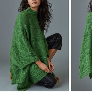 Green Cable Knit Women's Sweater